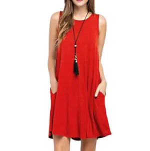 Casual Summer dress Women Pocket Dress Ladies beach mini dress Gentle Aesthetic