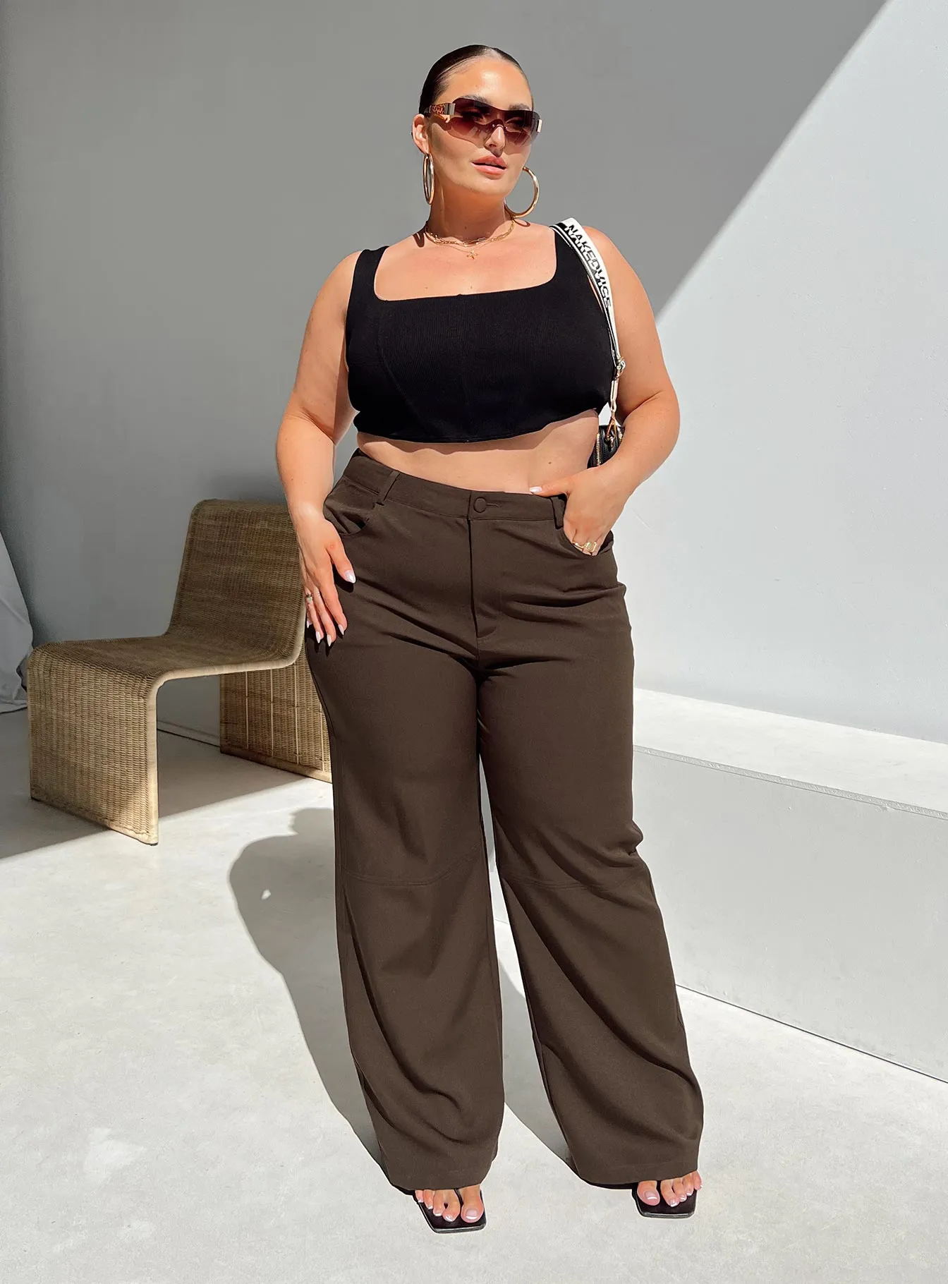 All Season Wear Chafe Free Lulu Pants Brown Curve