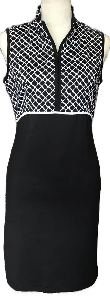 Dreamy Simplicity Cozy Style Zenergy Golf Black & WhIte Sleeveless Dress Size S