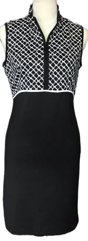 Dreamy Simplicity Cozy Style Zenergy Golf Black & WhIte Sleeveless Dress Size S