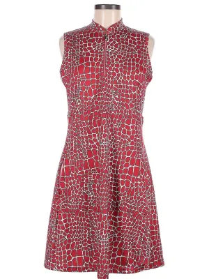 Tail Activewear Zip Mock Sleeveless Red Animal Print Golf Dress Size M MSP$100 Soft Feel Draped Layer