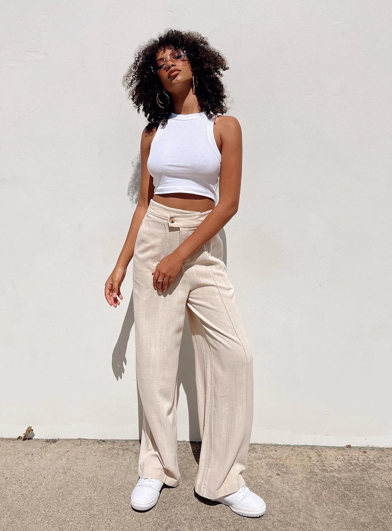 slim fit Dina Pants Cream