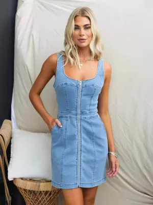 Spring And Summer Casual Slim Fit Denim Sleeveless Dress Must Have Elegant evening wear