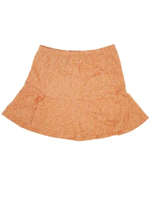 Women's Polka Dot Skirt,Orange Tapered Cut Fresh Look