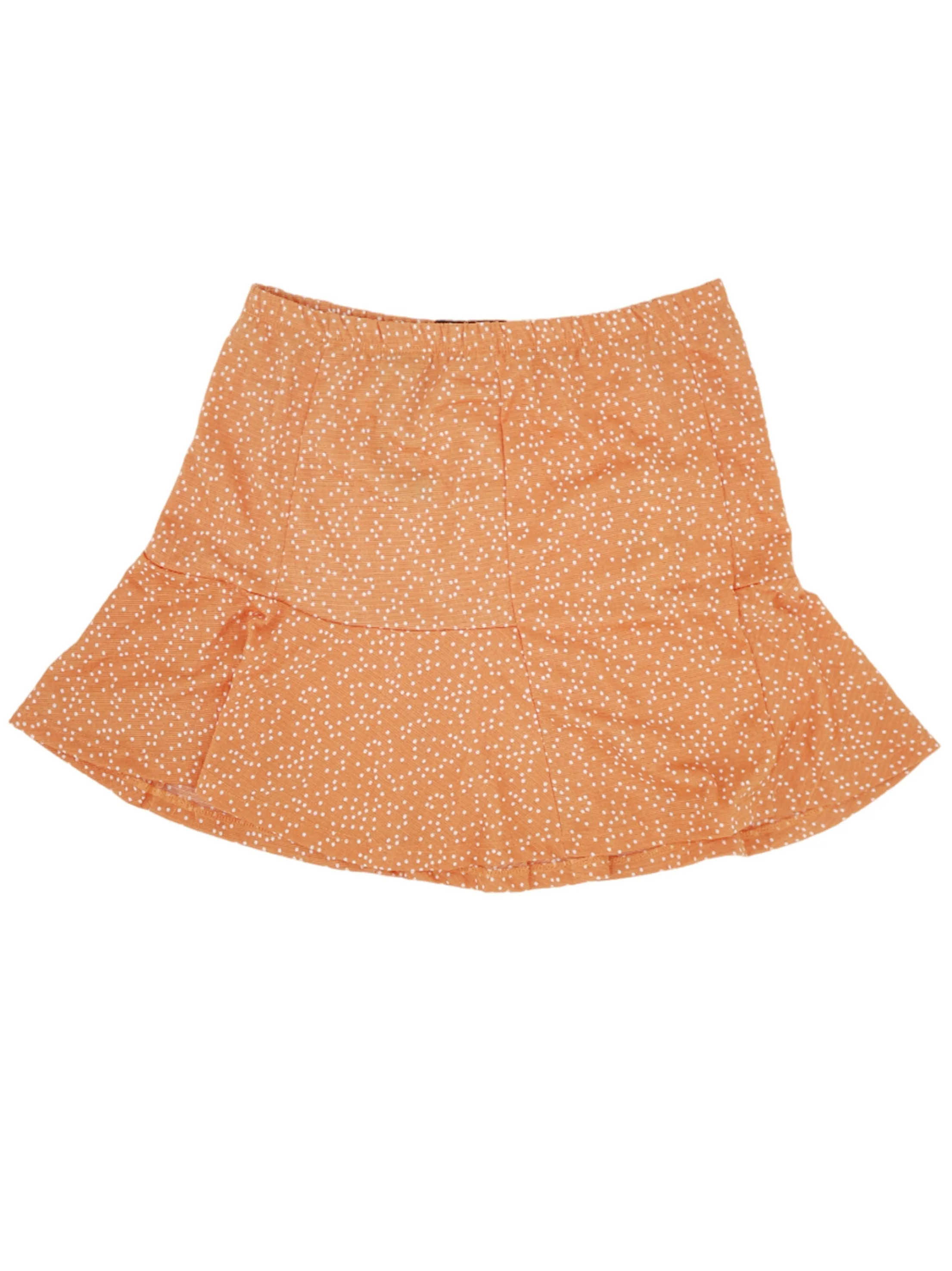 Women's Polka Dot Skirt,Orange Tapered Cut Fresh Look