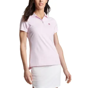 Peter Millar Women's Jubilee Performance Stretch Jersey Golf Shirt - Palmer Pink/White AntiStaticMaterial
