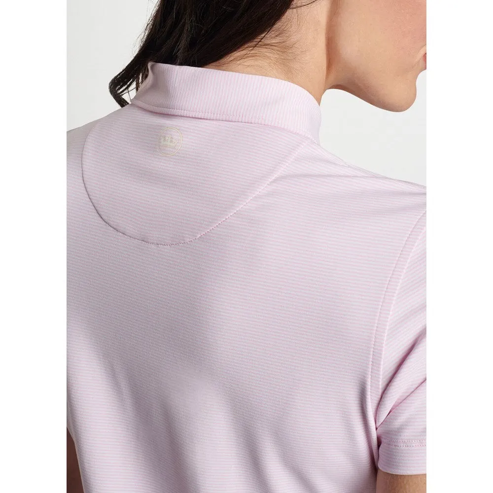 Peter Millar Women's Jubilee Performance Stretch Jersey Golf Shirt - Palmer Pink/White Semi Formal Basic Wardrobe