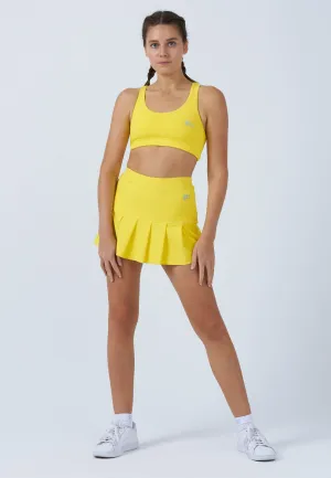 Pleated Tennis Skort, yellow Side Slit