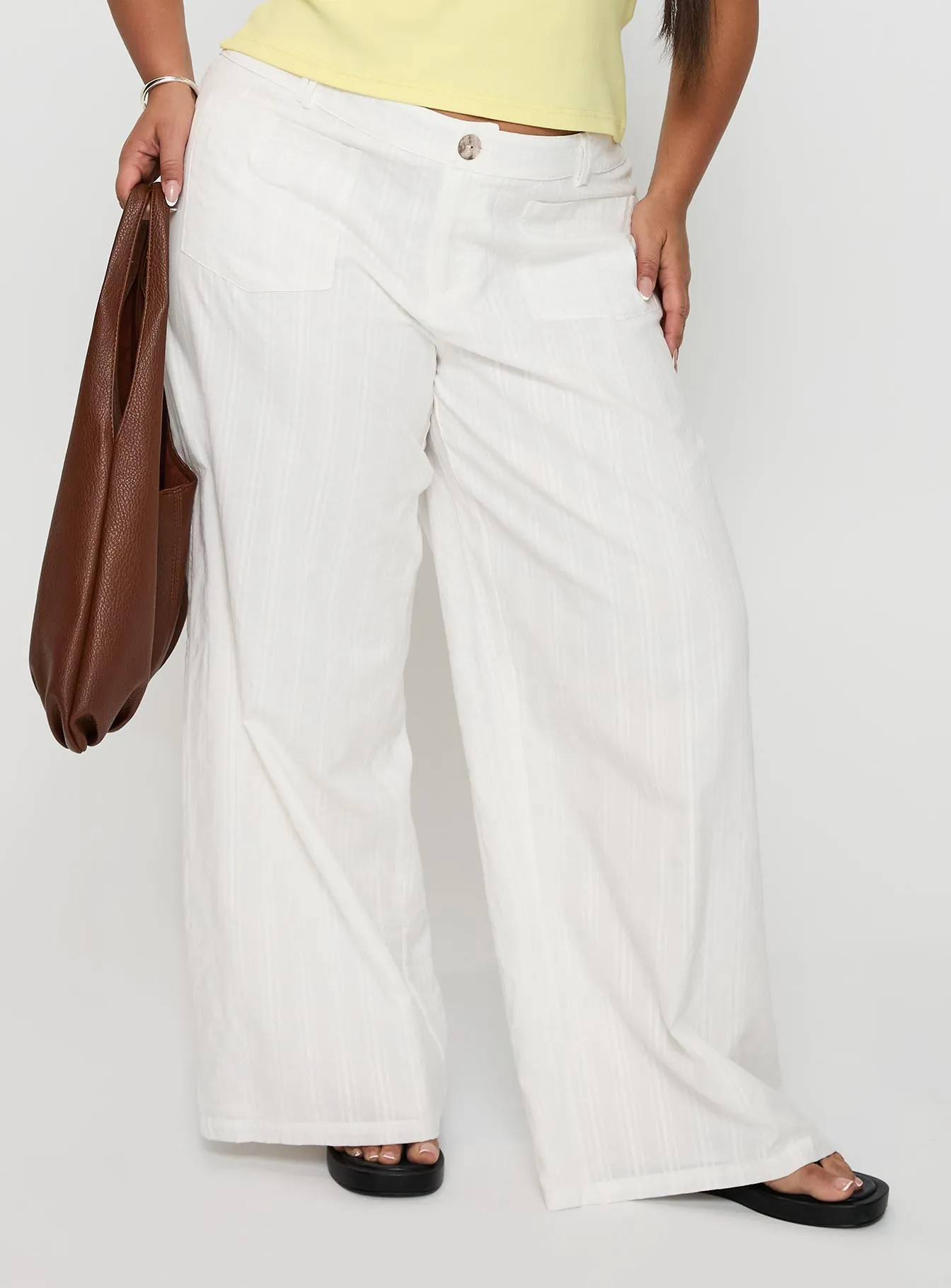NonBindingWaistline Anti Chafe Lining Vendi Low Rise Pant White Curve