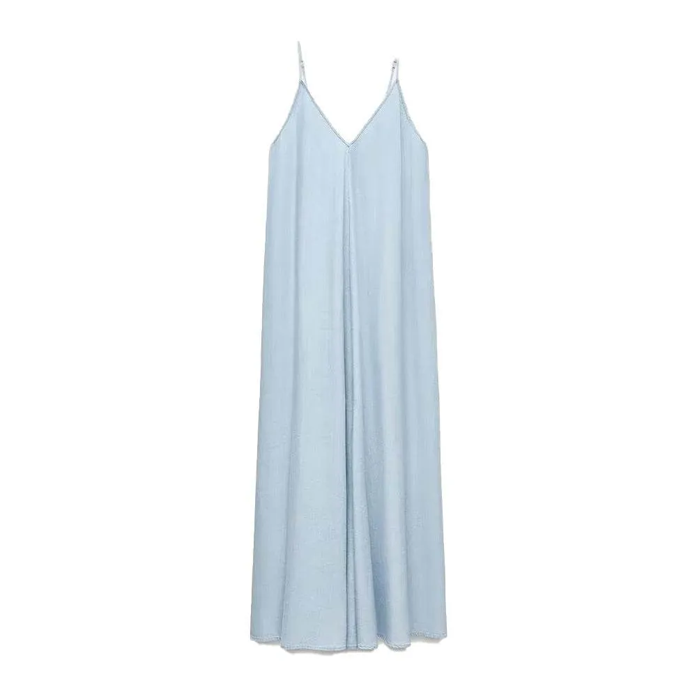Structured-Shape Elegant Women??s Summer Maxi Dress Casual Spaghetti Straps Solid V-Neck Cami Backless Dresses
