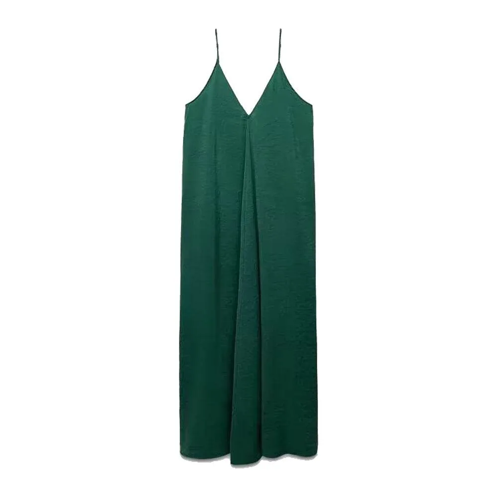 Cool Layers Fitted Shape Elegant Women??s Summer Maxi Dress Casual Spaghetti Straps Solid V-Neck Cami Backless Dresses