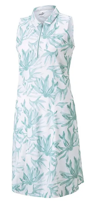 Cute Glow Elegant Everyday New Puma White Palm Sleeveless Golf Dress Size XS MSP$90