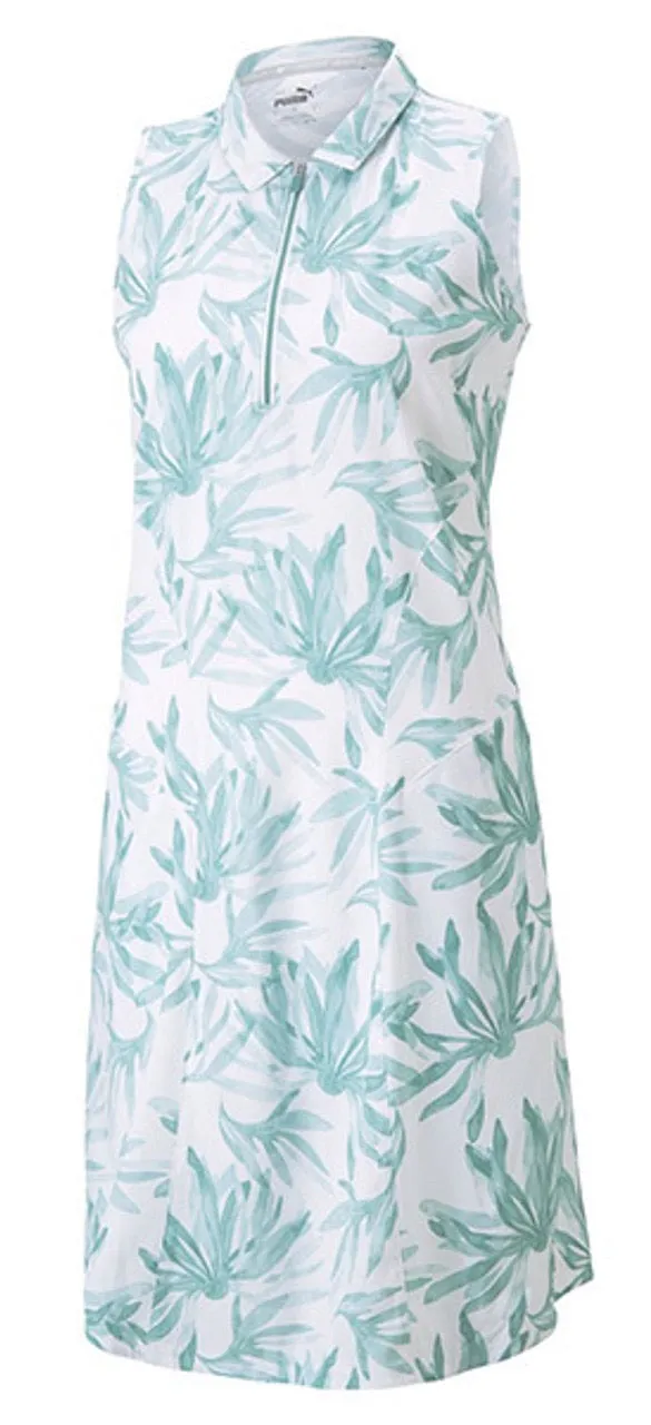 Cute Glow Elegant Everyday New Puma White Palm Sleeveless Golf Dress Size XS MSP$90