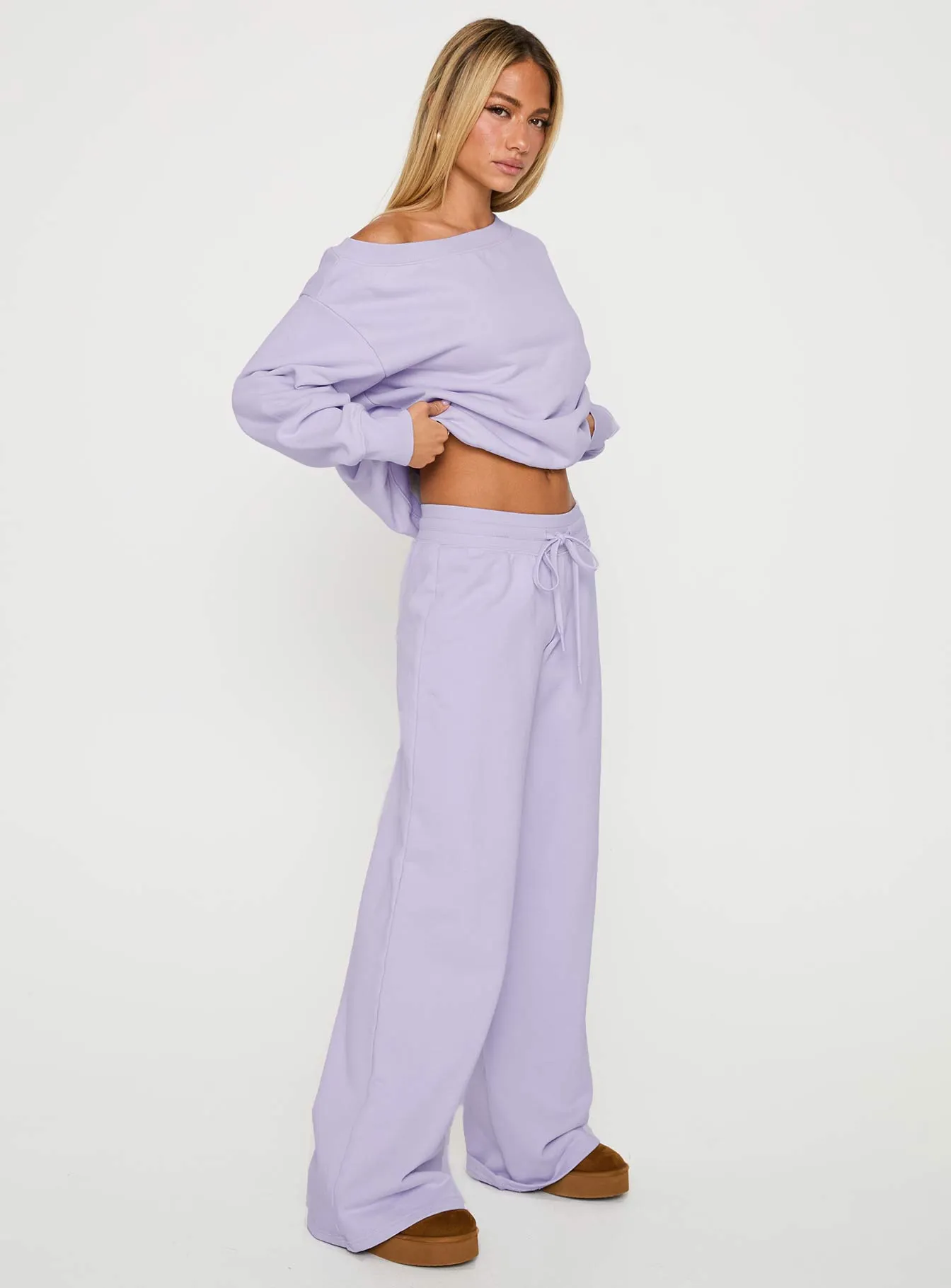 Work Ready Functional Comfort Wear Dodie Wide Leg Pants Washed Lavender