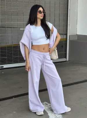 Tapered Leg Design Quick Flex Dodie Wide Leg Pants Washed Lavender