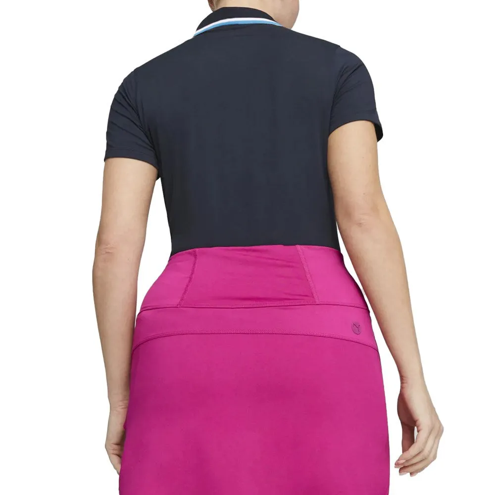 Puma Women's Cloudspun Tipped Golf Polo Shirt - Navy Blazer/ Regal Blue Run Ready