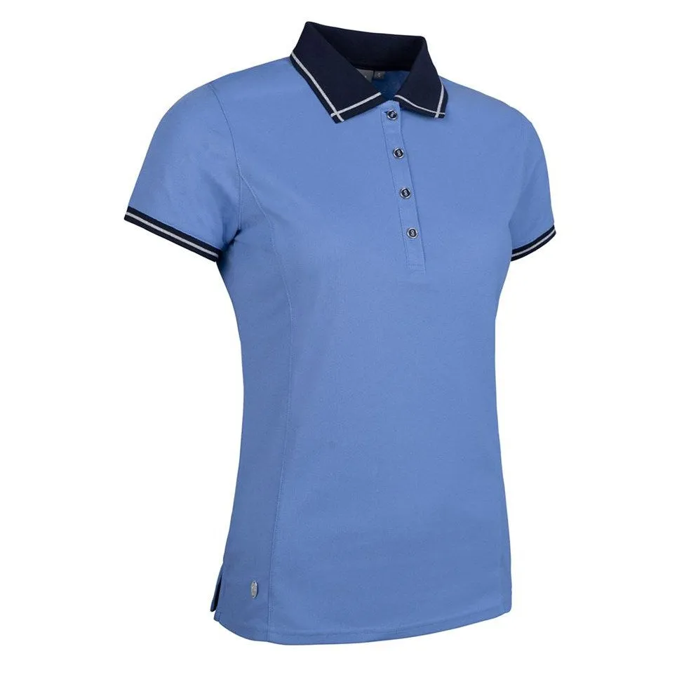 outdoor mode Easy Layering Glenmuir Women's Zara Performance Golf Shirt - Light Blue/ Navy