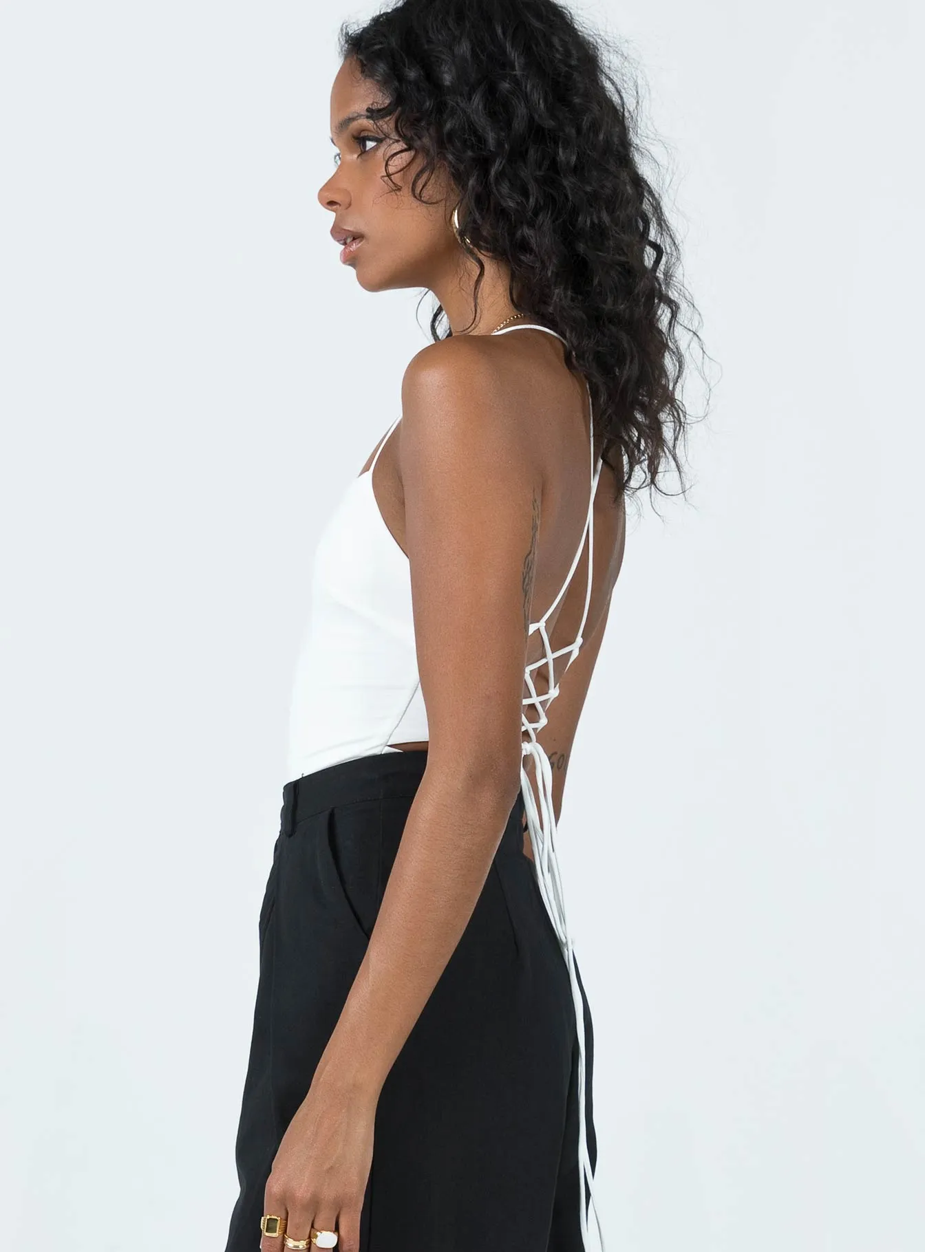 holiday bodysuit cutout bodysuit Karlah Bodysuit White