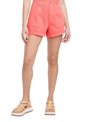 Women's Plain Solid Short,Coral Slim Comfort Fit