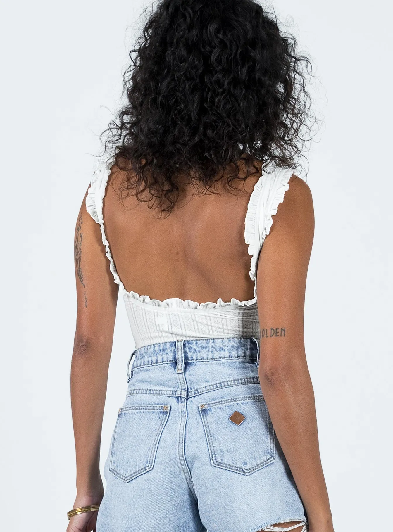 slimming bodysuit Farrand Pointelle Bodysuit Ivory