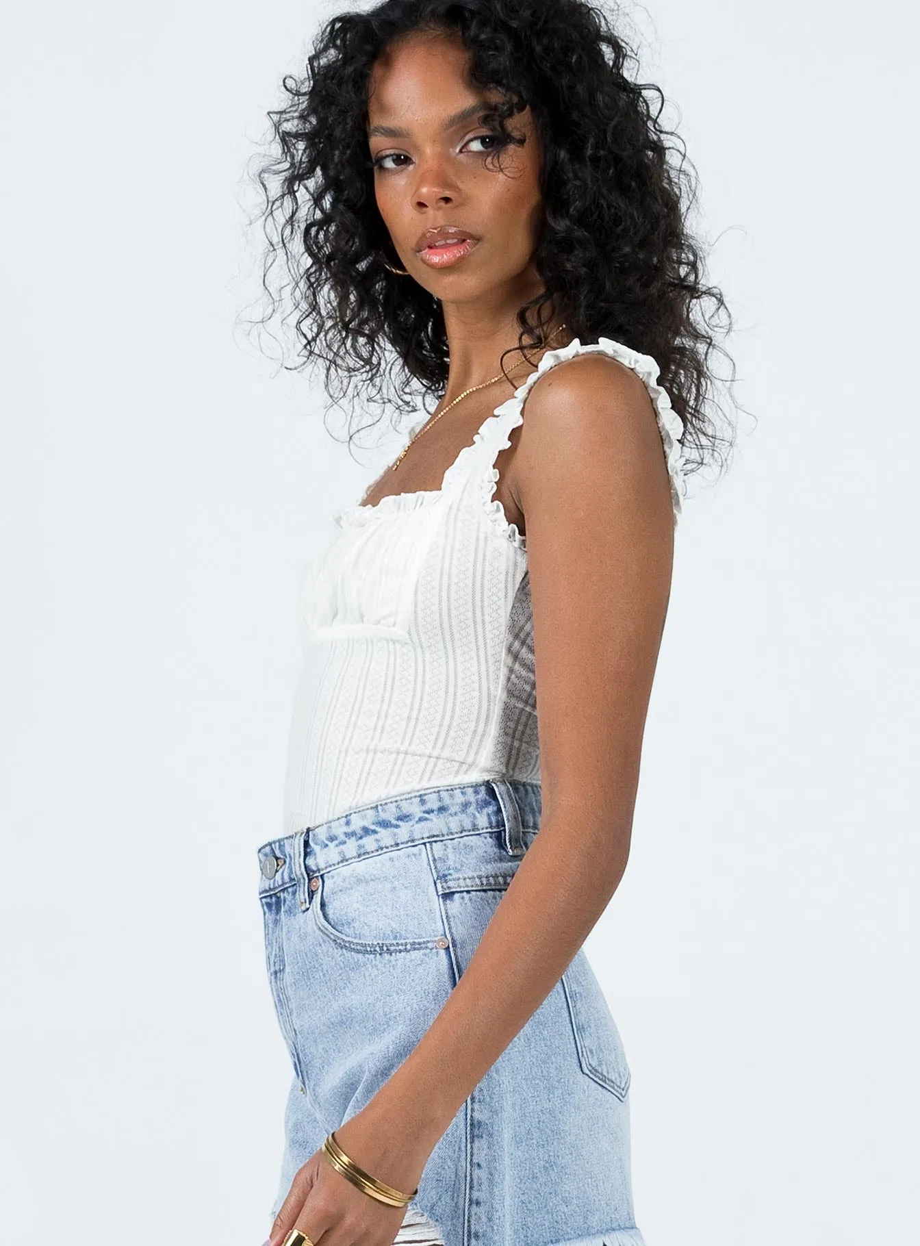 Farrand Pointelle Bodysuit Ivory sexy night bodysuit