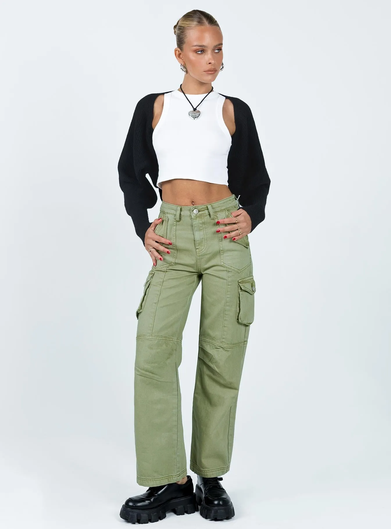 Oswell Cargo Pants Green Quick Conversion Hem HypoallergenicMaterial
