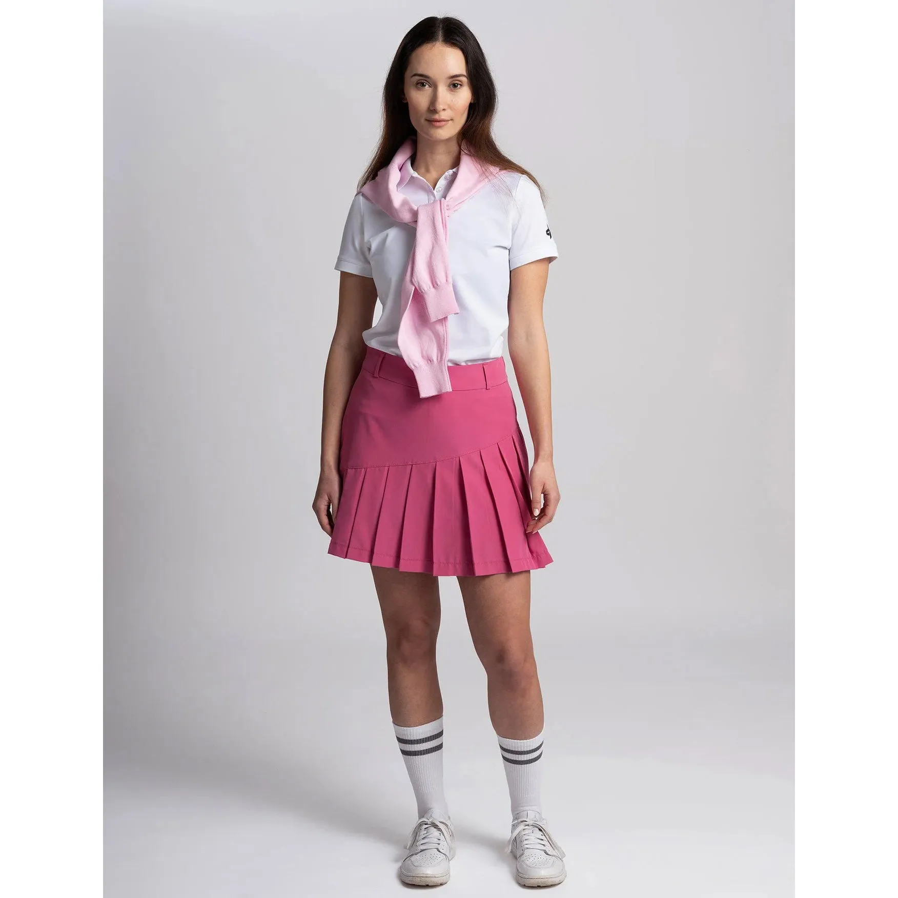 Windproof Outer Layer Cross Women's Amy Polo Golf Shirt - White