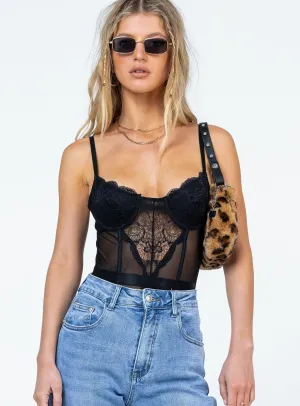 fashion women bodysuit gold bodysuit Lutana Bodysuit Black