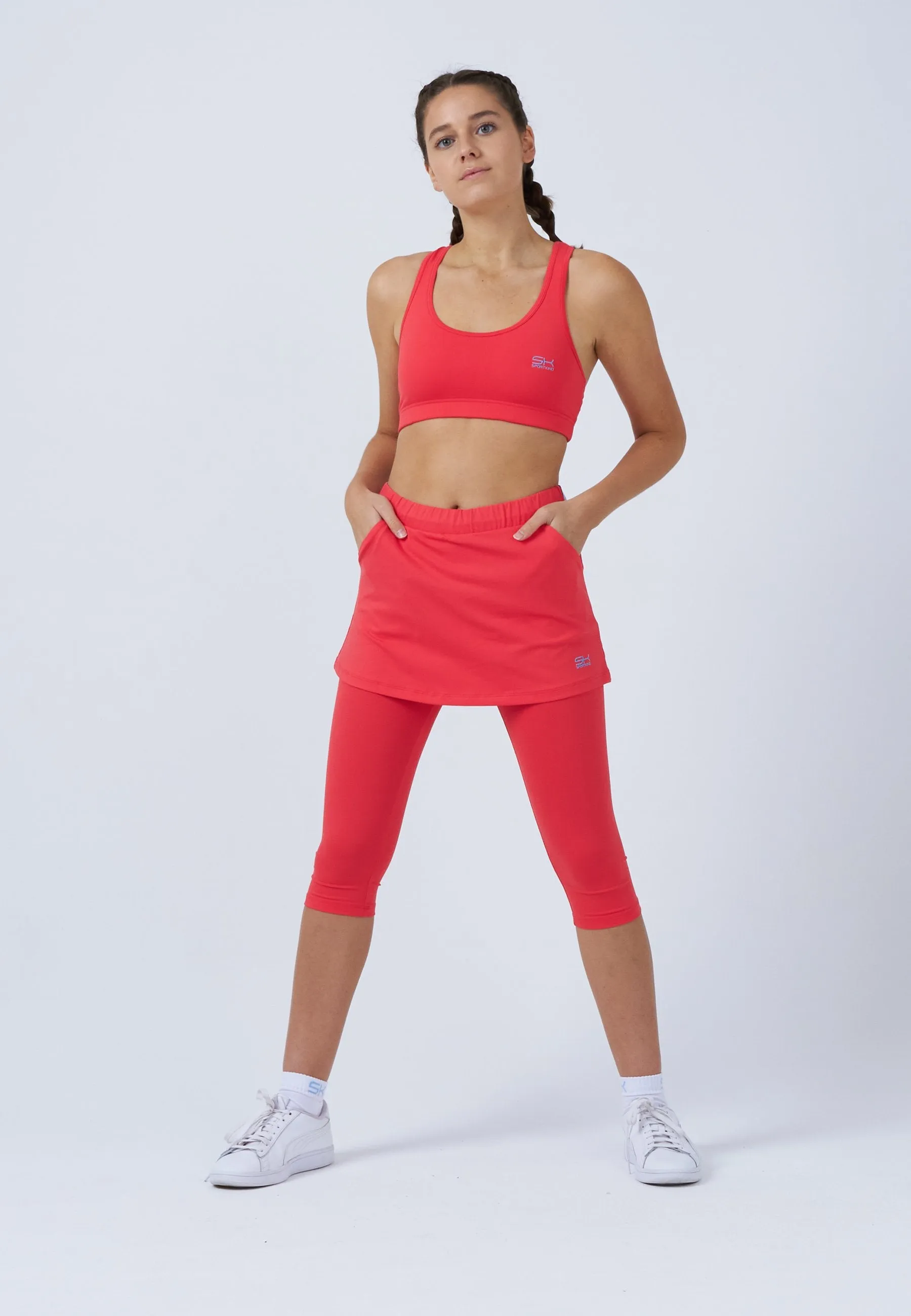 Unique Feature Sheer Overlay 2-in-1 Tennis Skapri, peach