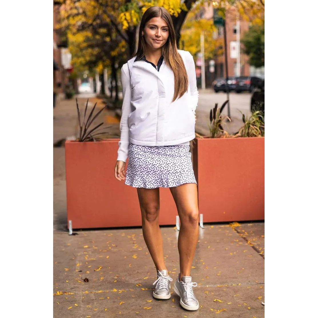 Golftini Women's Celebration Skort 17.5" Golf Skort - White Print Soft Lines