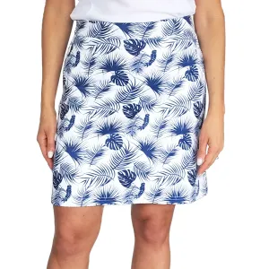 Glenmuir Women's Emeli Lightweight Stretch Performance Golf Skort - Tropical Print Fold Over Design Suede Feel