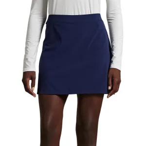 RLX Ralph Lauren Women's 17" Performance Aim Golf Skort - Refined Navy Sleek Detail