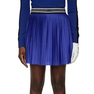 J.Lindeberg Women's Binx Golf Skirt - Clematis Blue Elasticized Cuff Bold Accent