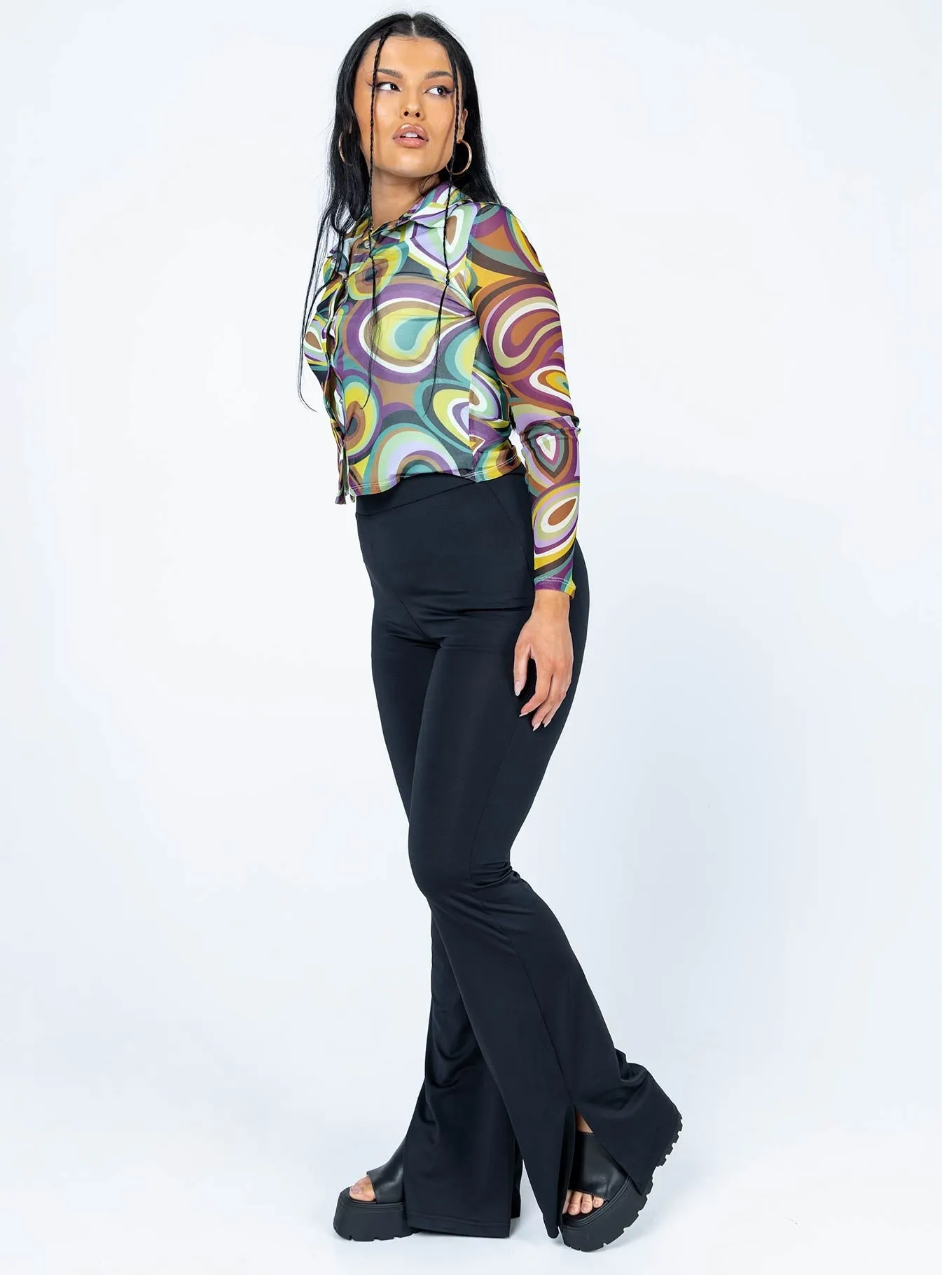 Flexible Ankle Cuffs Mid-rise fit Tala Pants Black