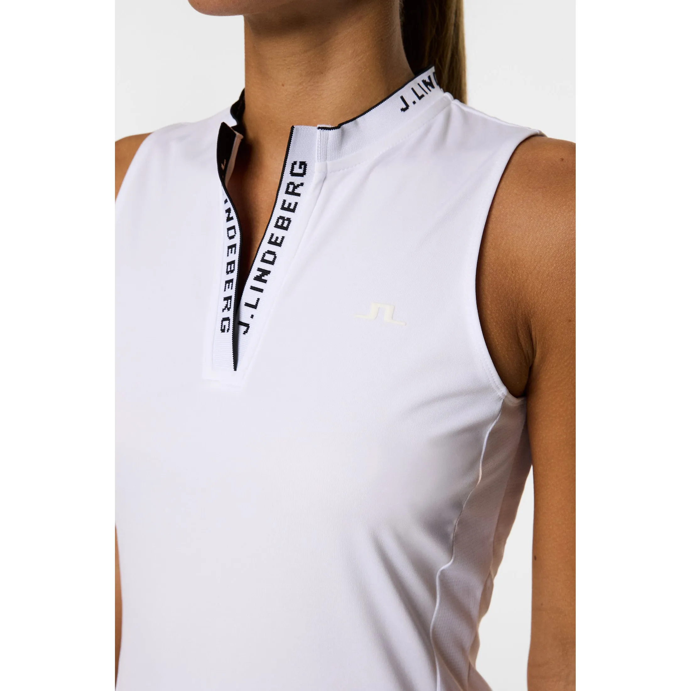 Cozy Sweater J.Lindeberg Women's Leya Sleeveless Golf Shirt - White