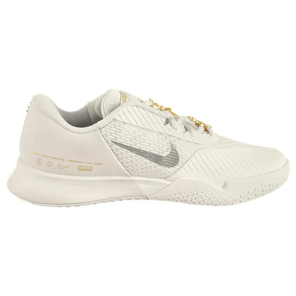 Compression Molded Foam Nike Women's Air Zoom Vapor Pro 2 - Premium - Pale Ivory/Metallic Silver