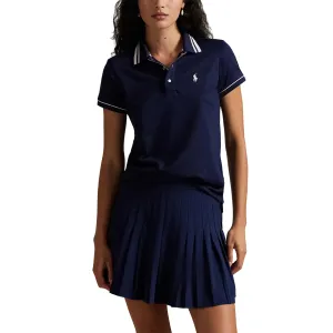 Minimalist Style RLX Ralph Lauren Women's Tour Pique Polo Shirt - Navy/White/Garden Pink