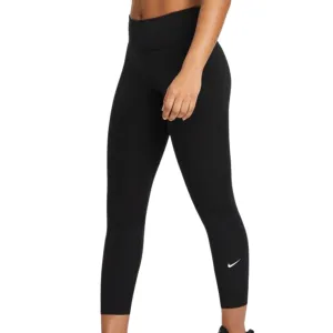 Adaptive Compression Levels Four Way Winter Sports Nike One WomenS Mid-Rise Crop Leggings - Black/White