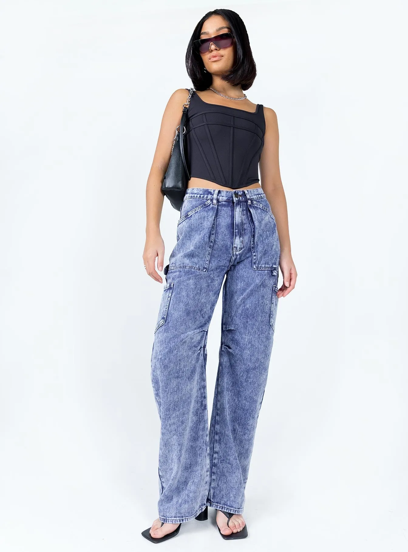 Miami Vice Pant Dark Wash Denim AdjustableTabs