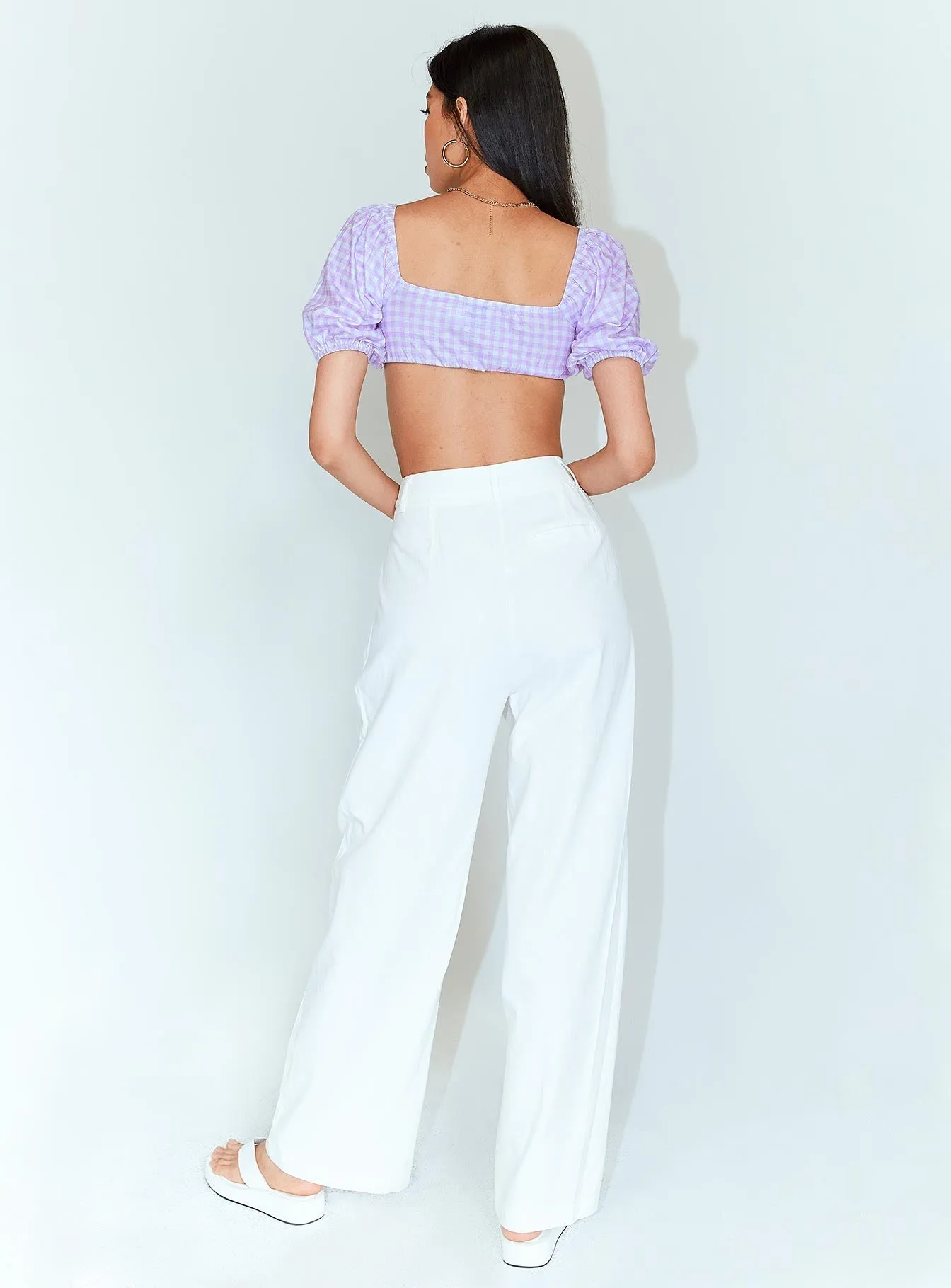 Ayla Linen Pants White Tall Ripstop Fabric Technology