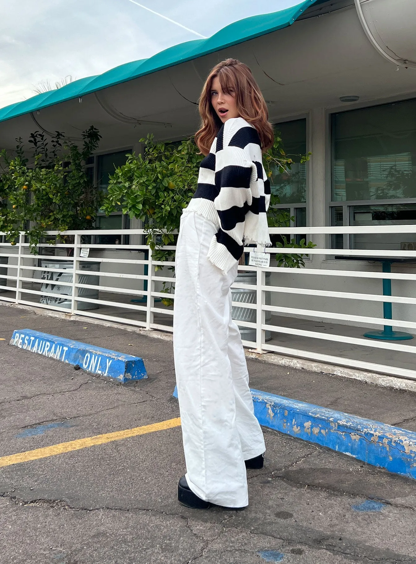 Ayla Linen Pants White Tall SecureCargoPockets