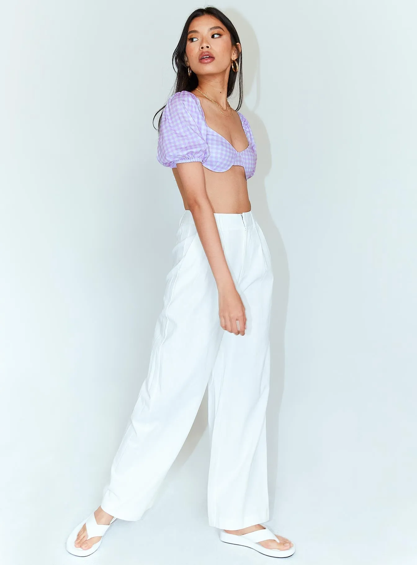 Ayla Linen Pants White Tall Comfort Layer