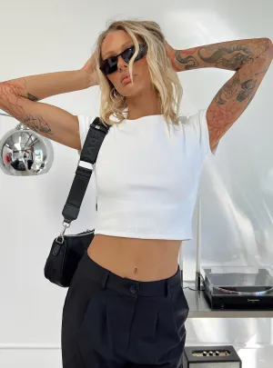 Classic Crop Tee White Tall Classic Vibes Bold Statement