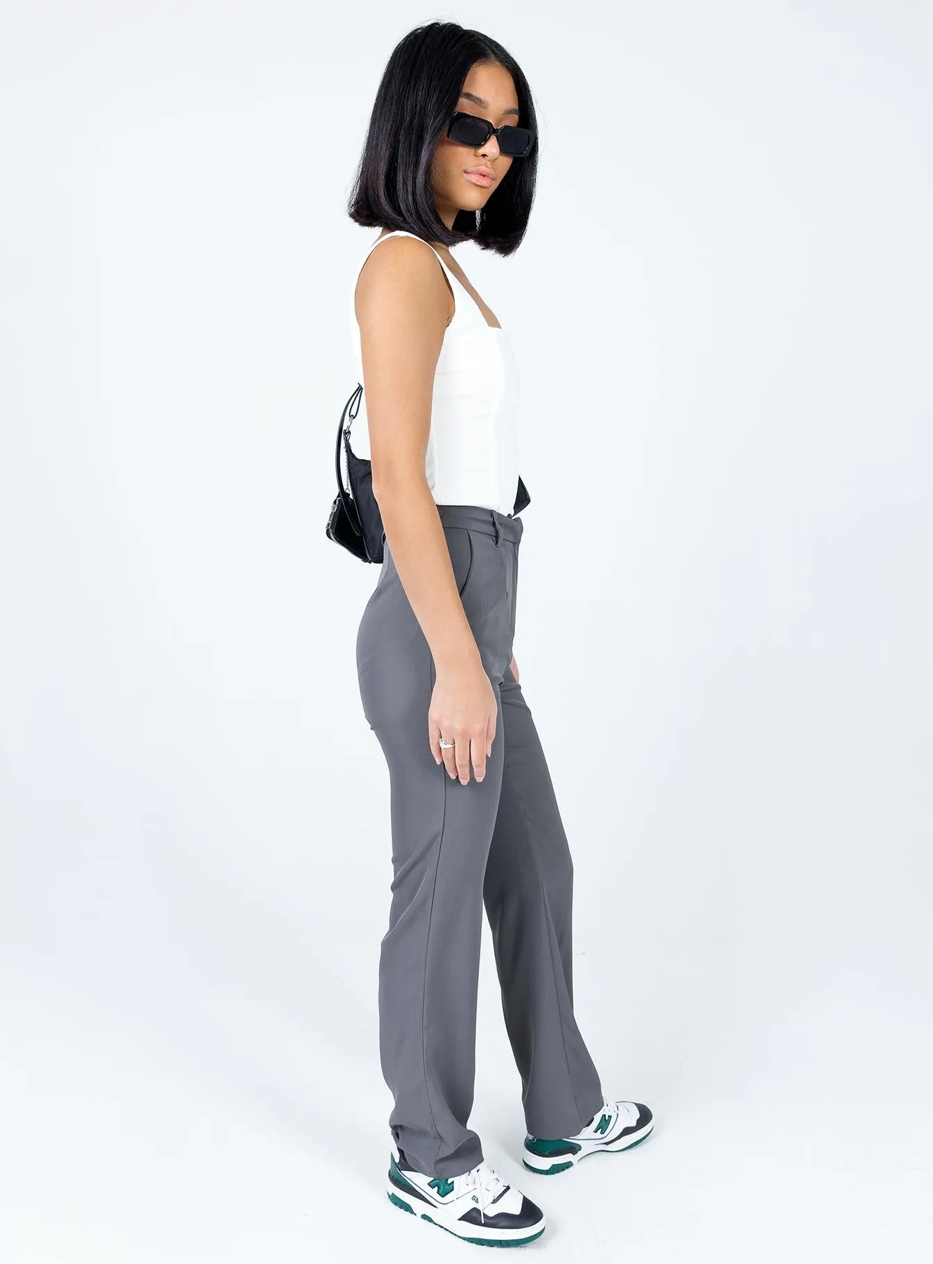 Romy Pant Grey Movement Fit Back pockets