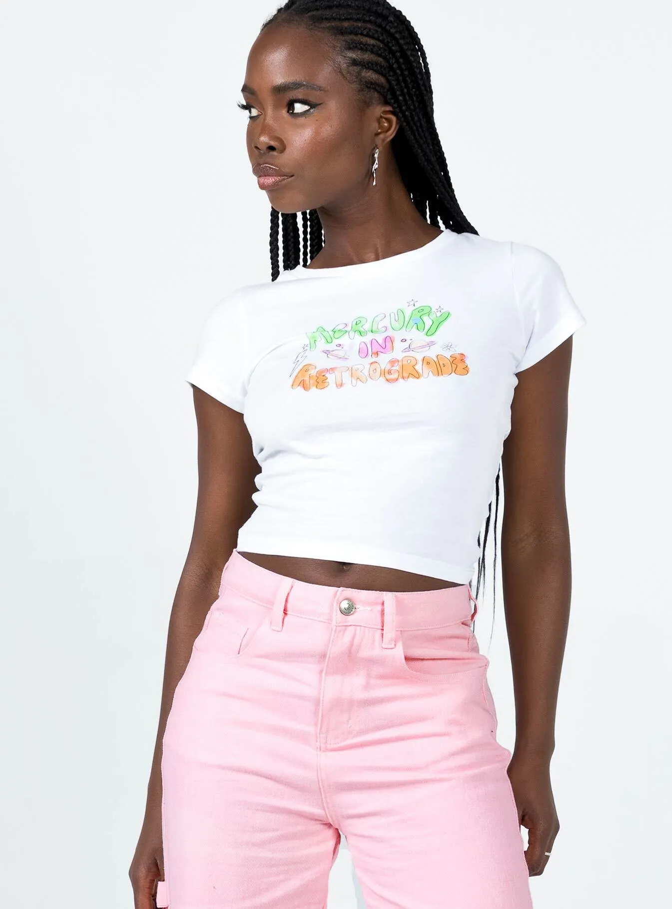 Mercury In Retrograde Top White Sport Performance Fit