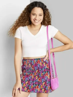 Women's Floral Printed Short Skirt,Multi Timeless Piece