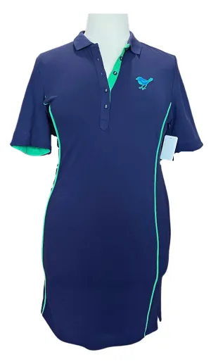 Bodycon Fit New Girls Golf Navy Polo Dress w/ Green Trim Size XL