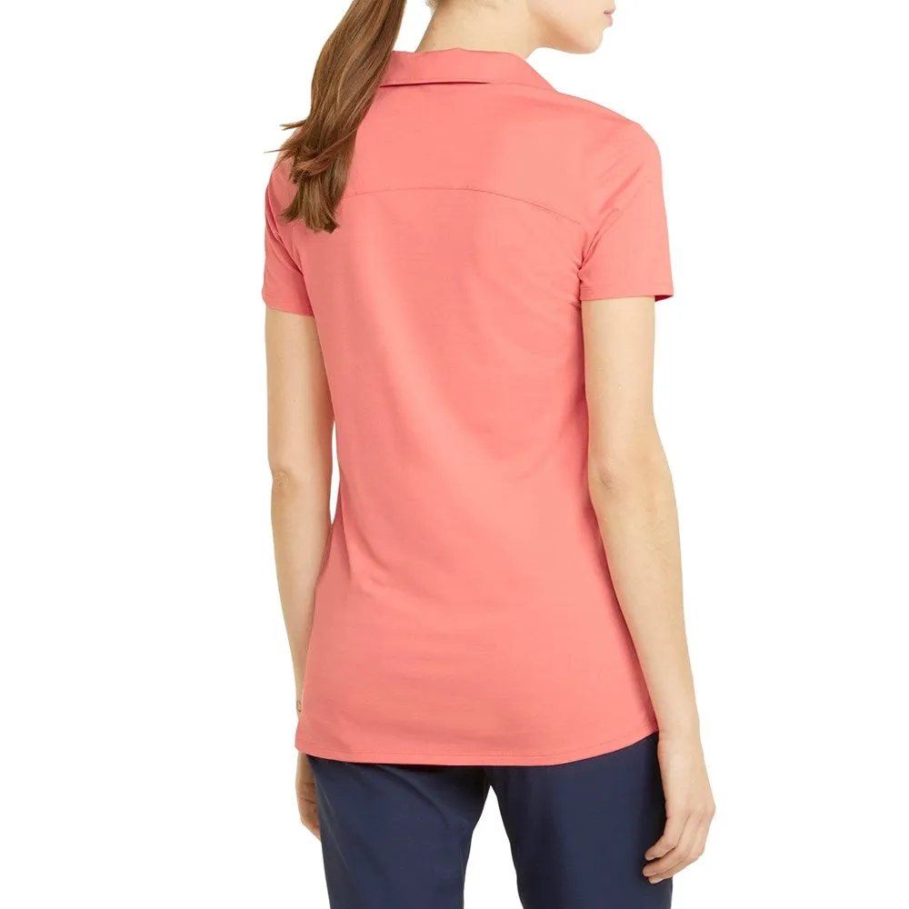 Puma Women's CLOUDSPUN Coast Golf Polo - Carnation Pink Heather Future Glow