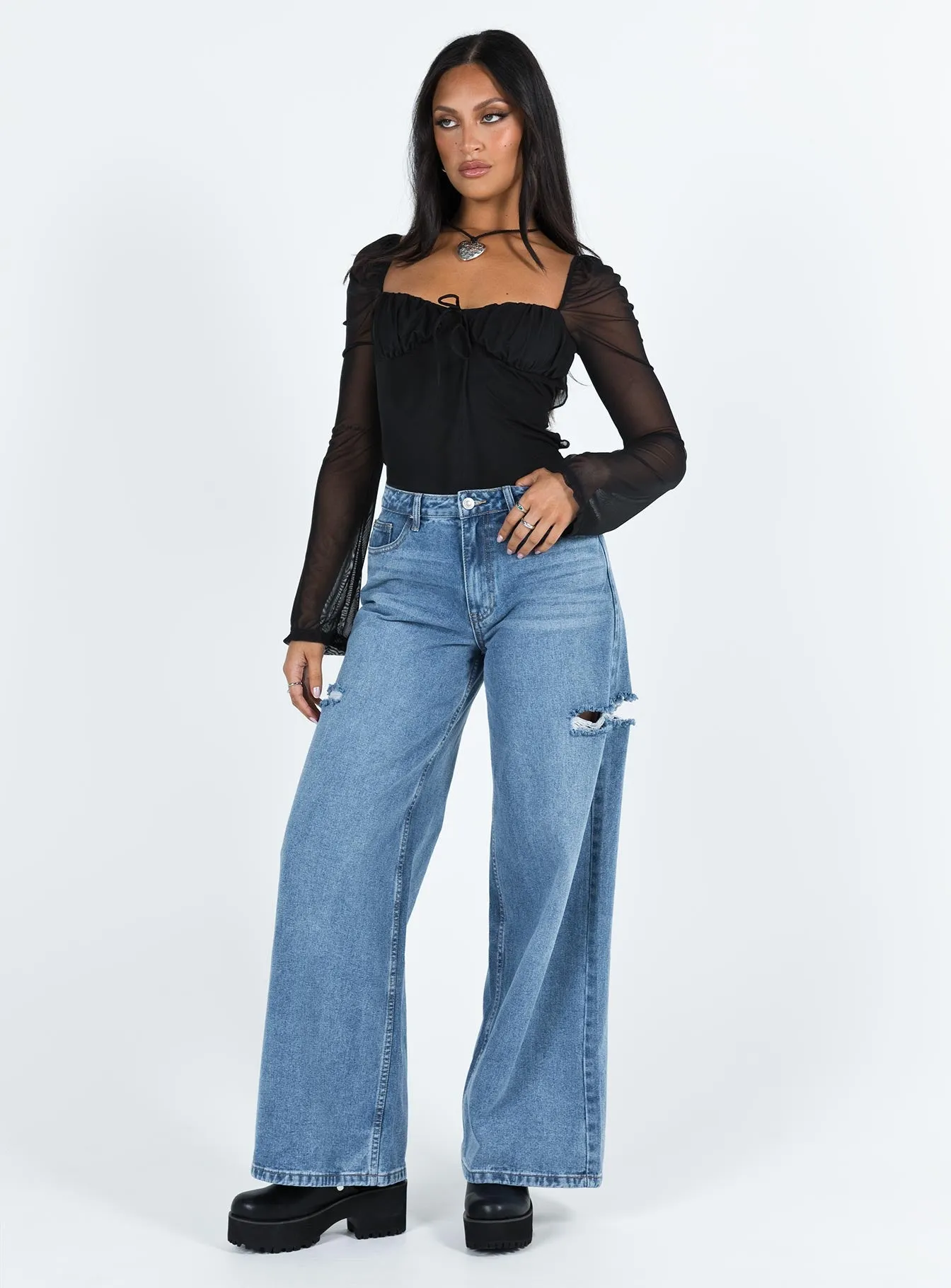 date night bodysuit Dahlia Long Sleeve Bodysuit Black