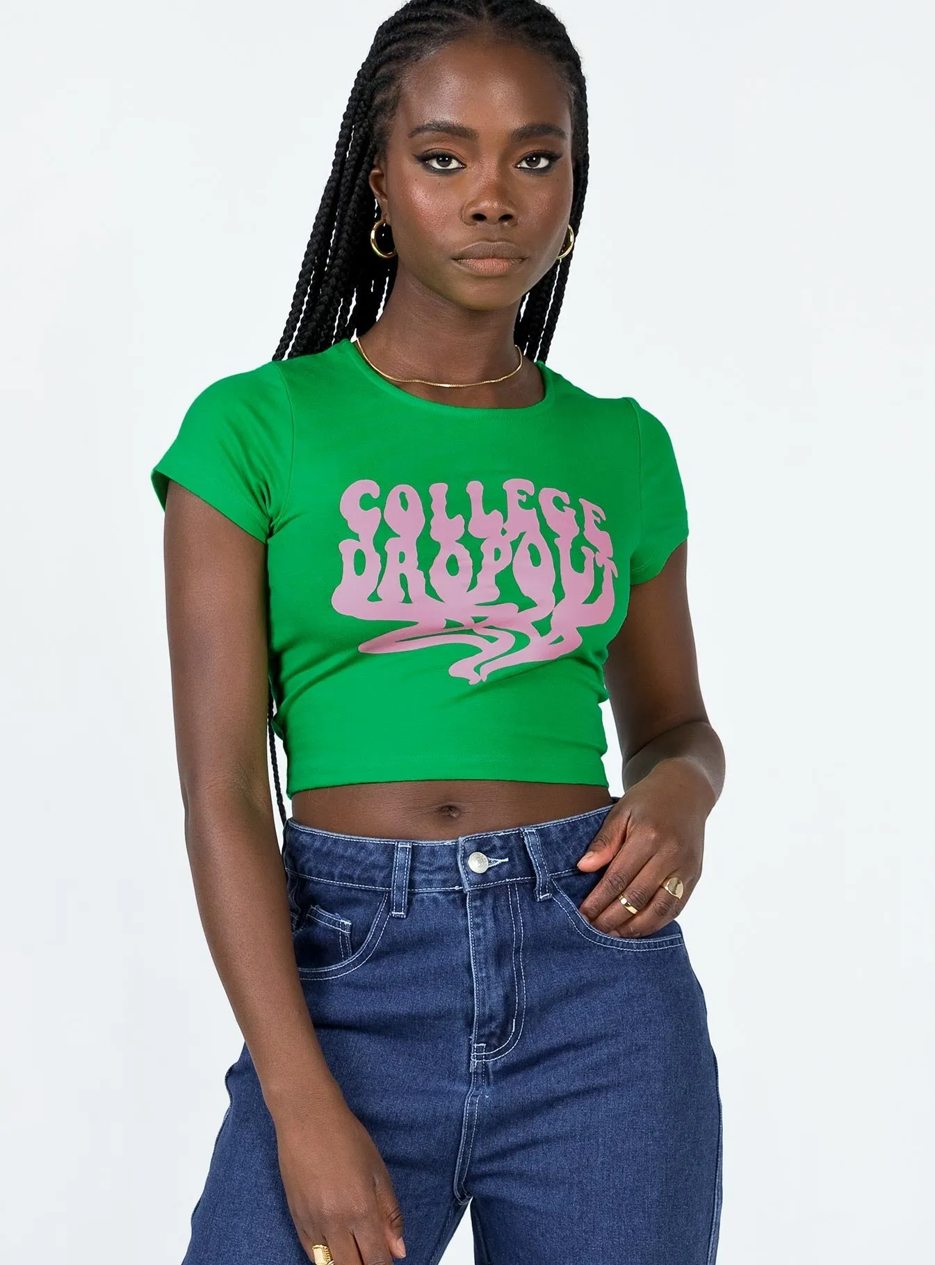 College Dropout Tee Green comfortable option Cozy Comfort Design